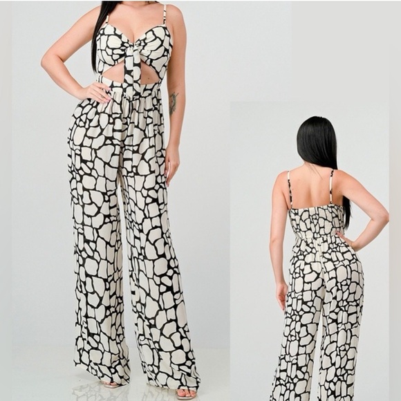 Privy Monochrome Geometric Jumpsuit - Picture 1 of 7